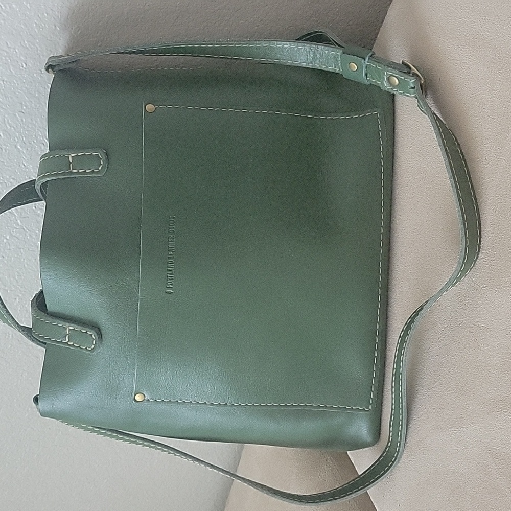 Green Leather Tote Bag